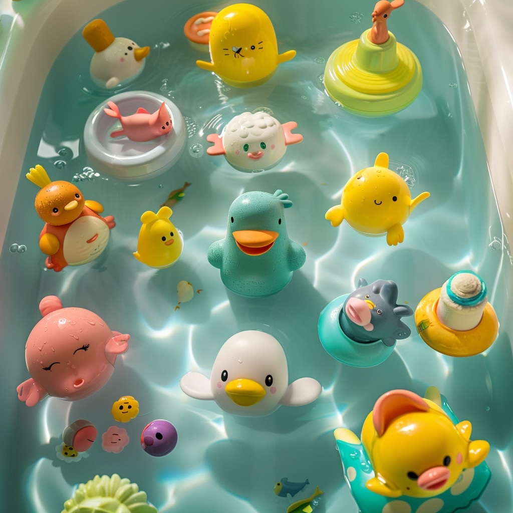 Jouets de Bain : Transformez l’heure du bain en temps de jeu.